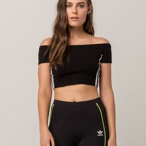 Full Tilt black off the shoulder crop top